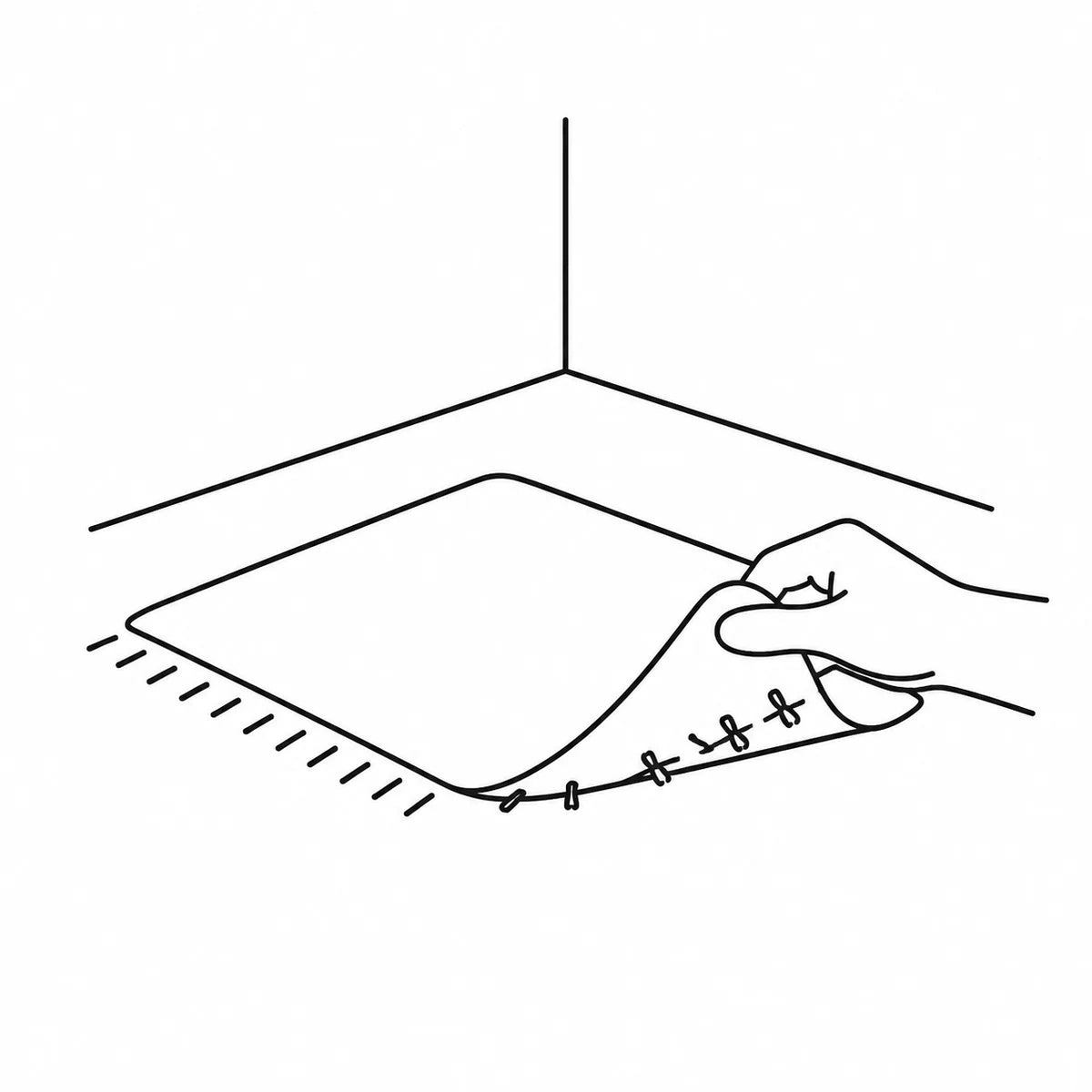 Handmade knots visible on a rug
