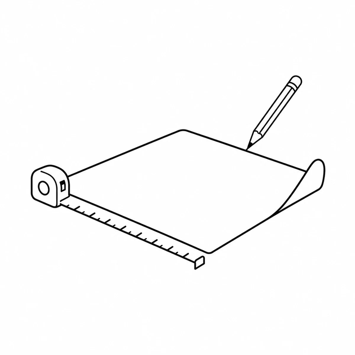 Custom rug design with measurement and pencil